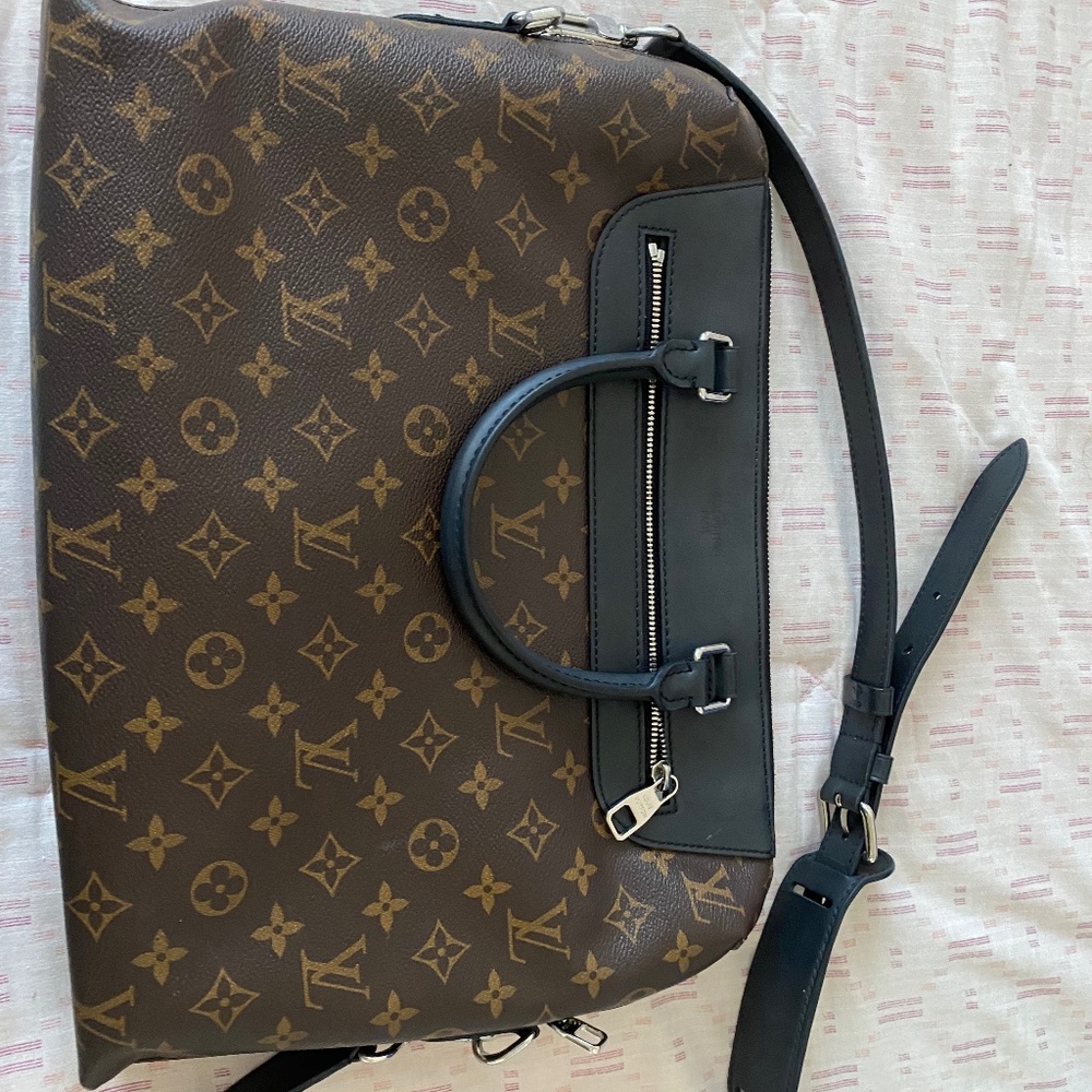 LV Porte-Documents Jour Bag NM Macassar Monogram Canvas